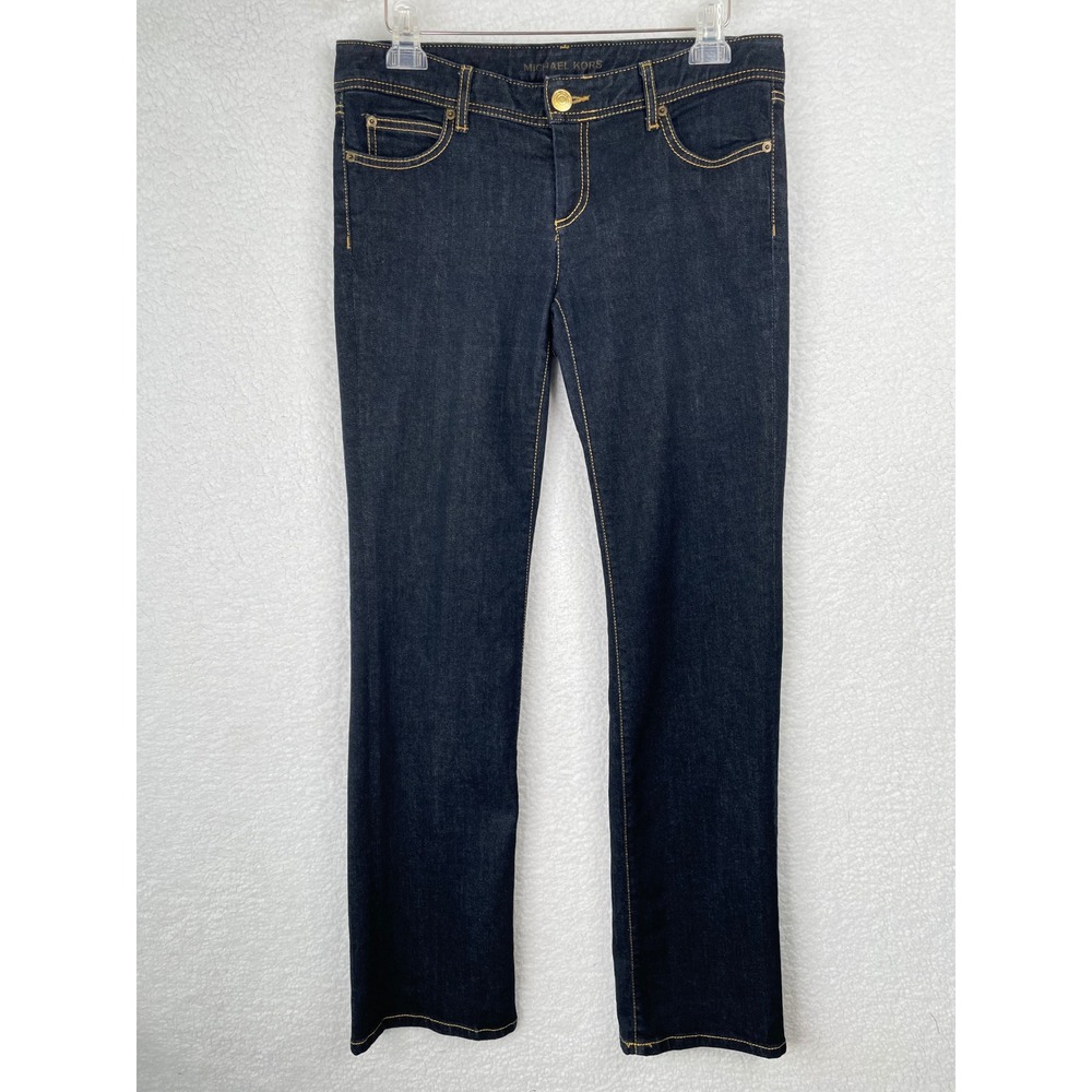 Michael Kors‎ Womens Dark Wash Straight Leg Jeans Low Rise Blue Size 8